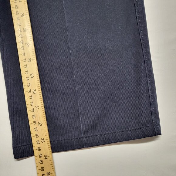 St Johns Bay Pants Worry Free 38 X 34 Classic Fit Chino Pleated Cotton Navy Blue - Picture 13 of 15